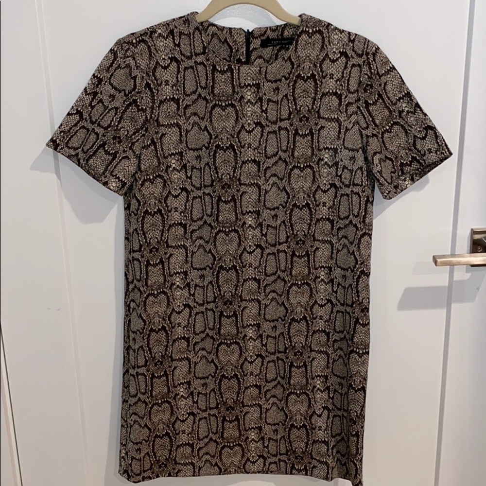 Zara Snake-print T-Shirt Dress